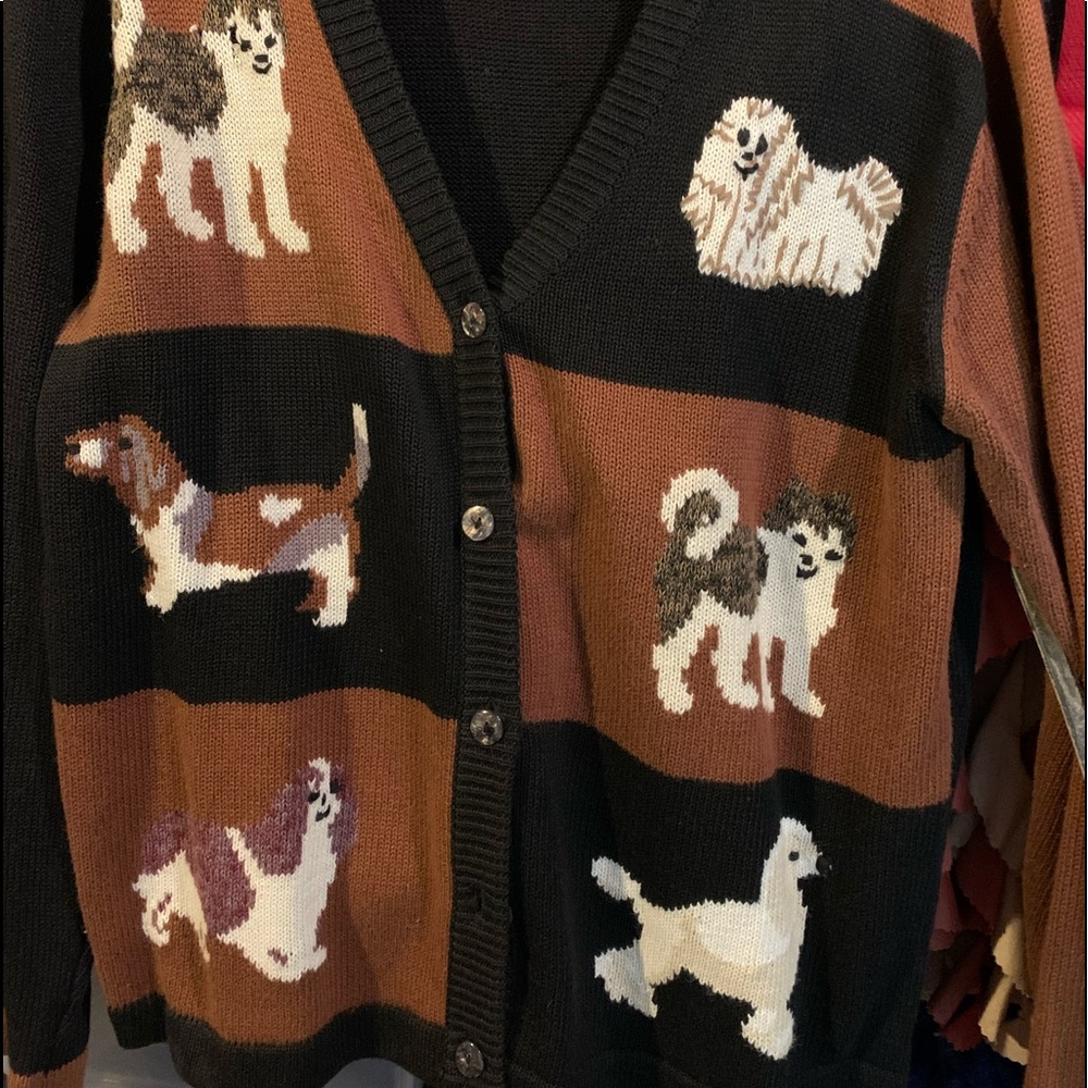 Doggy cardigan sweater